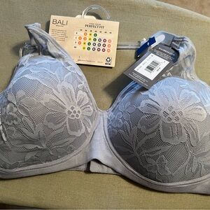 Bali Gray Floral Lace Bra